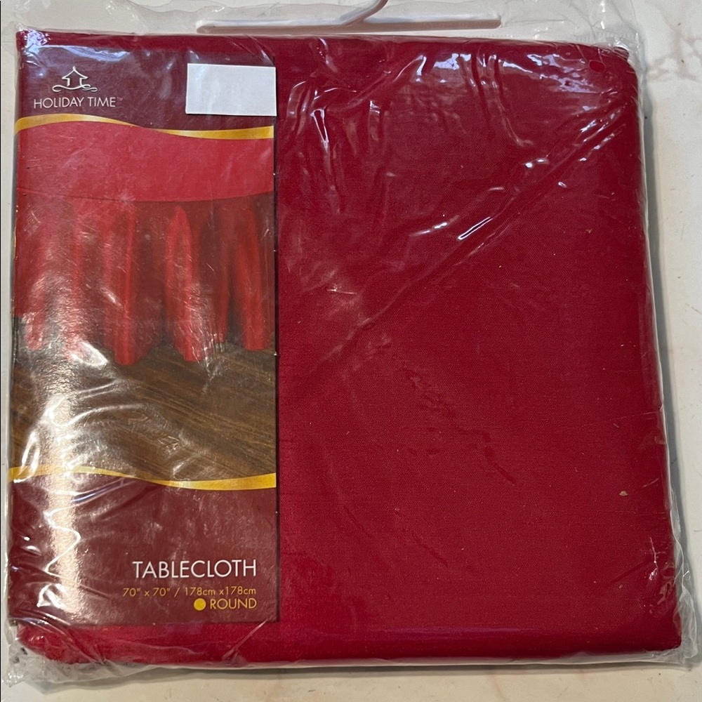 Holiday Time Vibrant Red Tablecloth